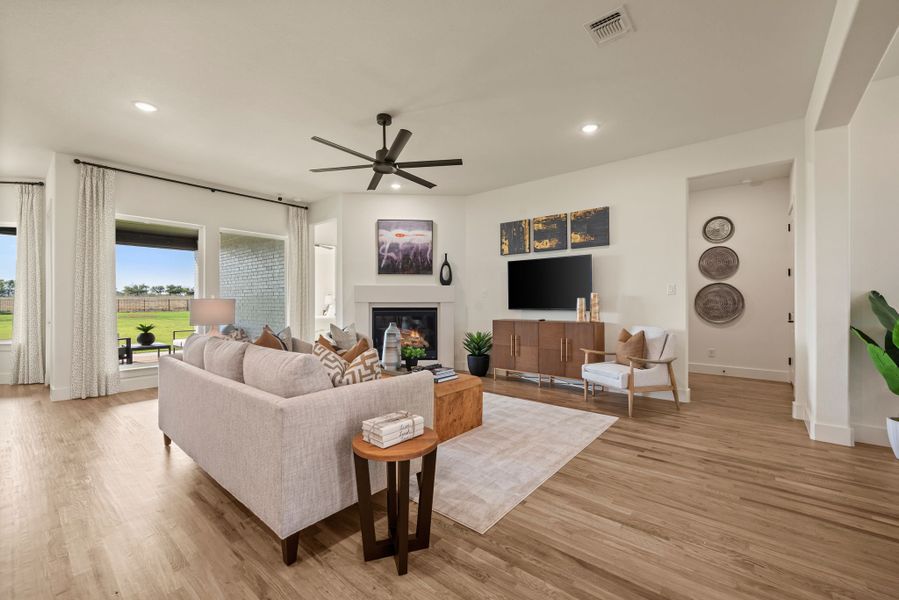 Furnished interior in a model home at Settlers Glen in New Fairview (Image 11). Furnished interior in a model home at Settlers Glen in New Fairview (Image 11).