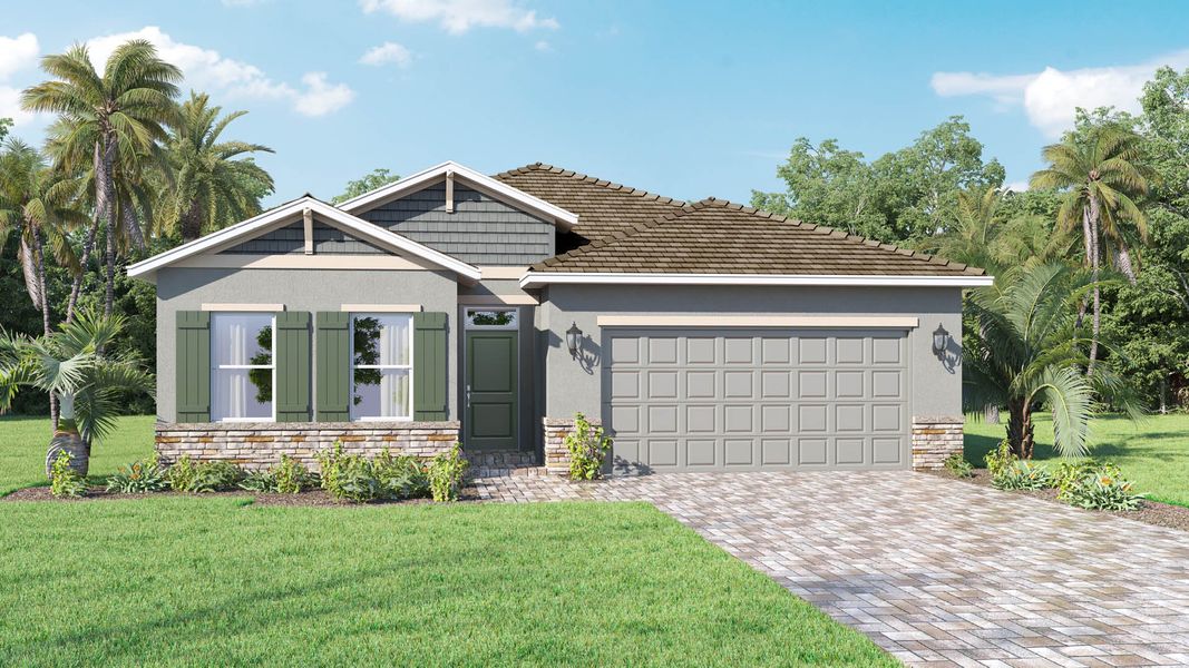 Front exterior of a home in the Cypress Bay West community, located in Palm Bay, FL (Image 22).