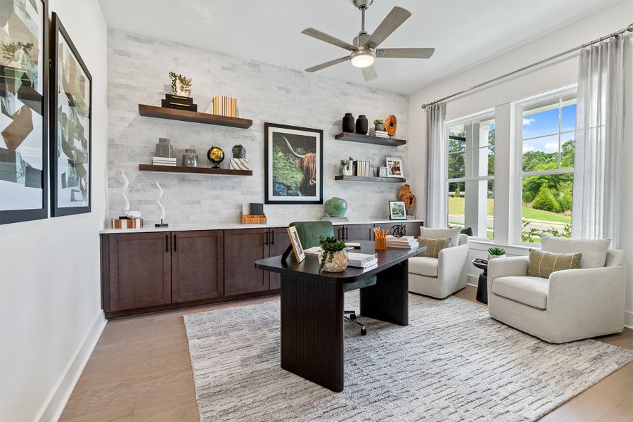 Furnished interior in a model home at Old Mill Preserve in Dallas (Image 6).