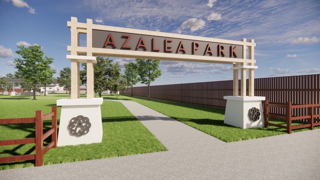 Entrance to the Azalea community in Brookshire, TX, featuring signage and landscaping (Image 1). Entrance to the Azalea community in Brookshire, TX, featuring signage and landscaping (Image 1).