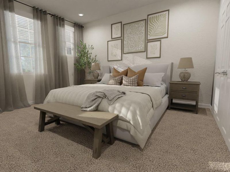 These new homes in St. Cloud include spacious bedrooms. (Artists` rendering of the Aria)