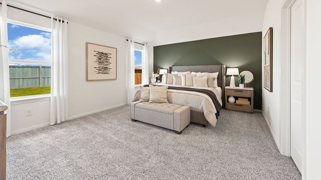 Furnished interior in a model home at Westward Pointe in Sealy (Image 45).