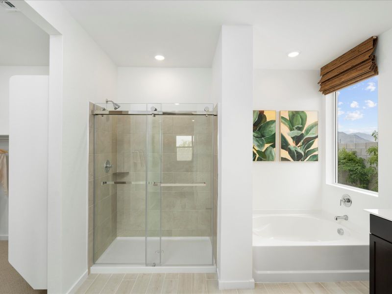 Primary Bathroom in Lark Floorplan at Mesquite Mountain Ranch