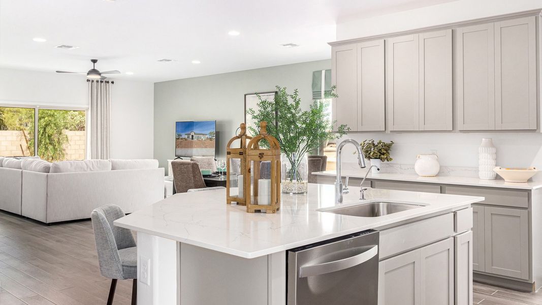 Furnished interior in a model home at Entrada Del Toro at Rancho Sahuarita in Sahuarita (Image 2).