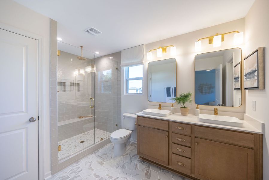 Furnished interior in a model home at Morgan Hills in Albemarle (Image 3).