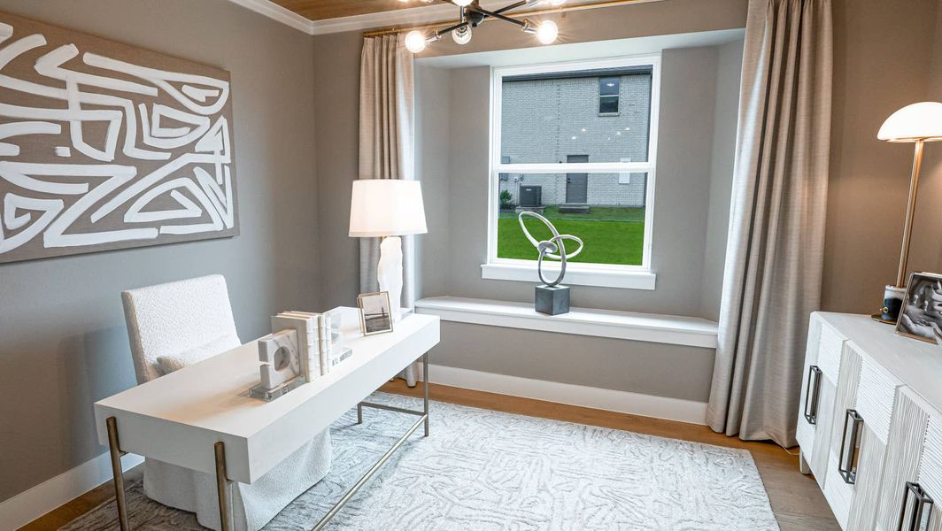 Furnished interior in a model home at The Villages at Charleston in Glenn Heights (Image 13).