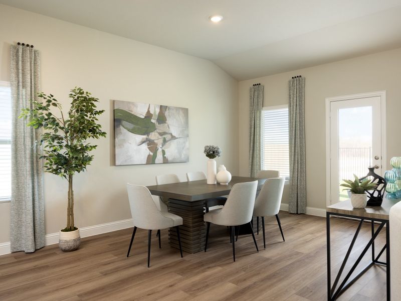 Furnished interior in a model home at Parks at Foster Crossing - Signature Series in Anna (Image 6). Furnished interior in a model home at Parks at Foster Crossing - Signature Series in Anna (Image 6).