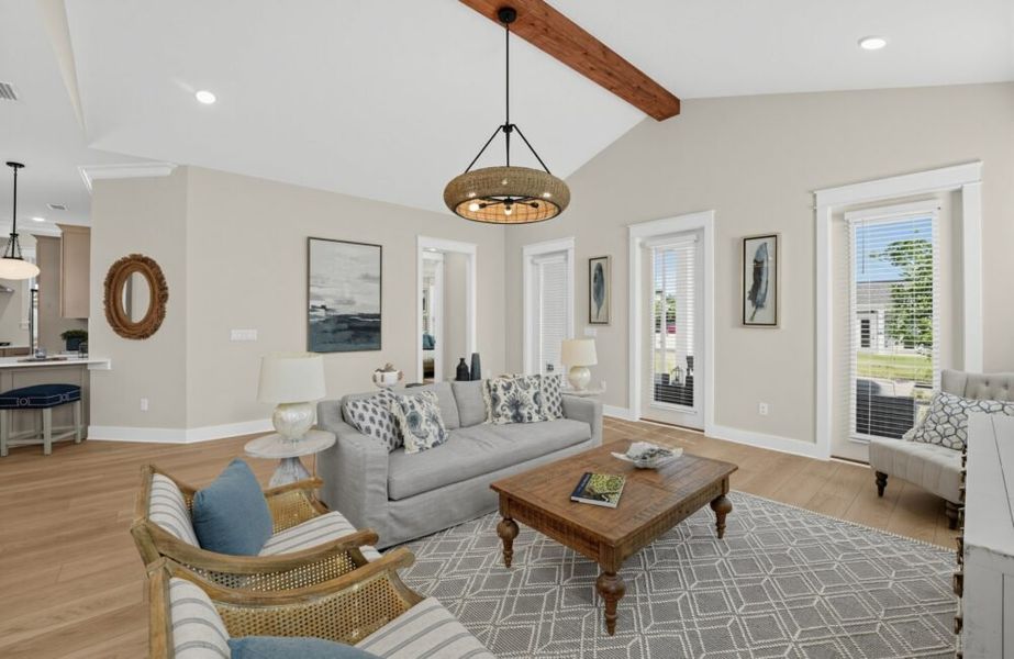 Furnished interior in a model home at King's Landing in Panama City (Image 6). Furnished interior in a model home at King's Landing in Panama City (Image 6).