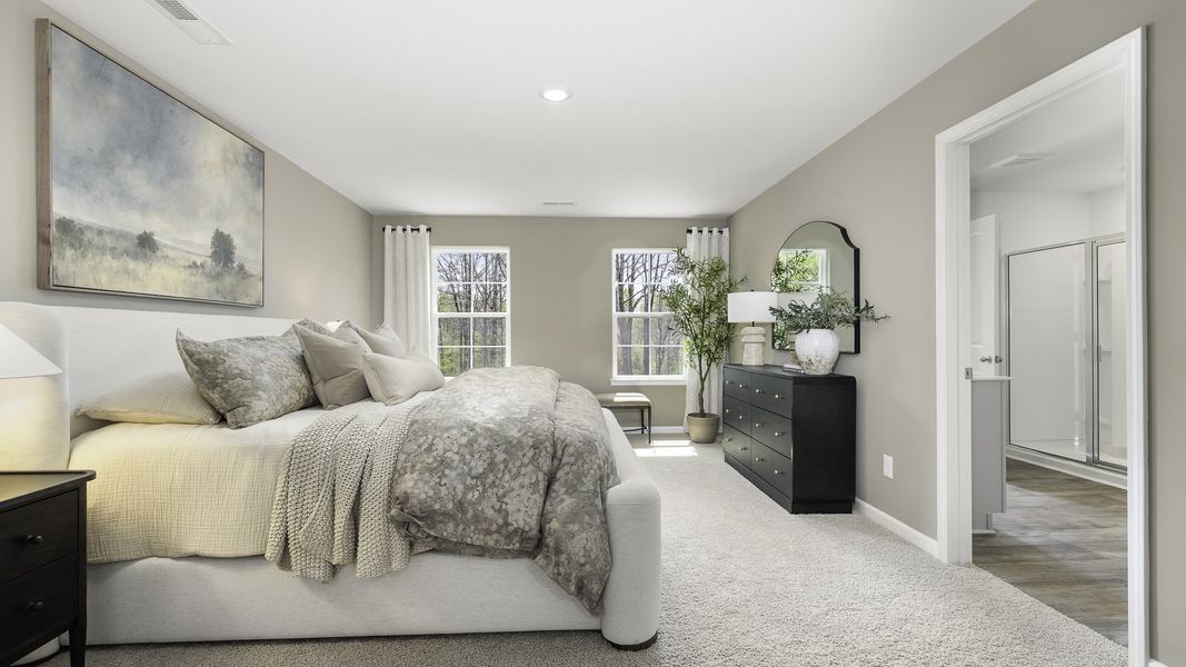 Furnished interior in a model home at Greystone North in Stoneville (Image 22). Furnished interior in a model home at Greystone North in Stoneville (Image 22).