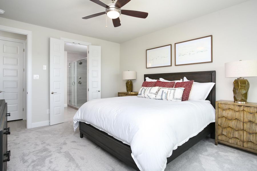 Furnished interior in a model home at Cloverleaf in Austin (Image 51).