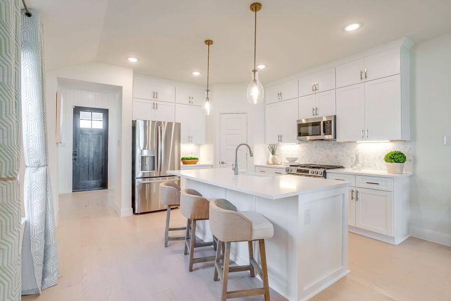 Furnished interior in a model home at MidTowne in Midlothian (Image 29).
