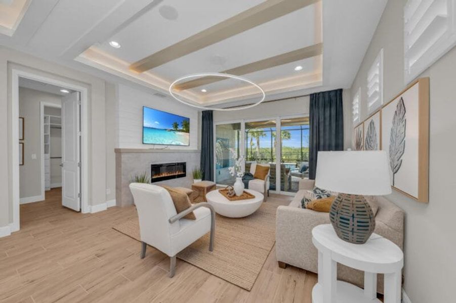 Furnished interior in a model home at Reflection Villas at Watercolor Place in Bradenton (Image 56). Furnished interior in a model home at Reflection Villas at Watercolor Place in Bradenton (Image 56).