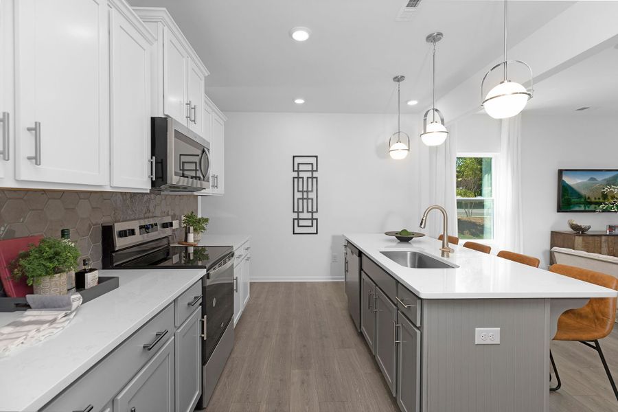 Furnished interior in a model home at Grandview Villas Townhomes in Pfafftown (Image 8).