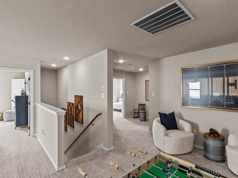 Furnished interior in a model home at Bricewood in San Antonio (Image 12).