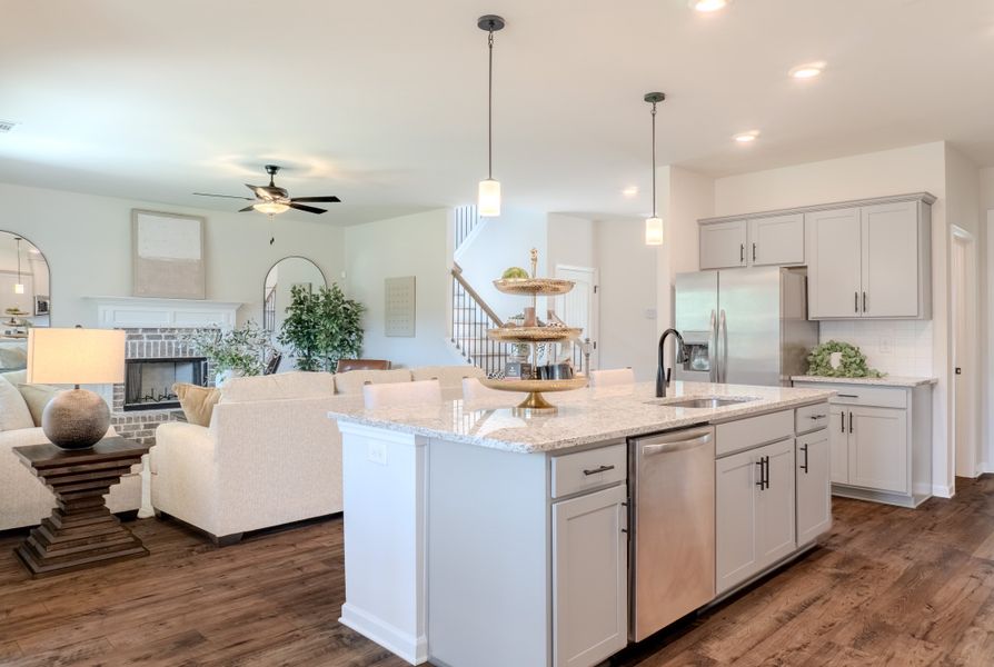 Furnished interior in a model home at Fairview Chase in Covington (Image 17).