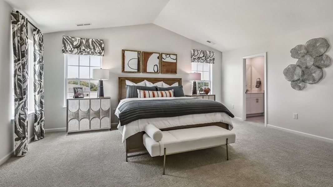 Furnished interior in a model home at The Reserve at Prestleigh in Wake Forest (Image 37).