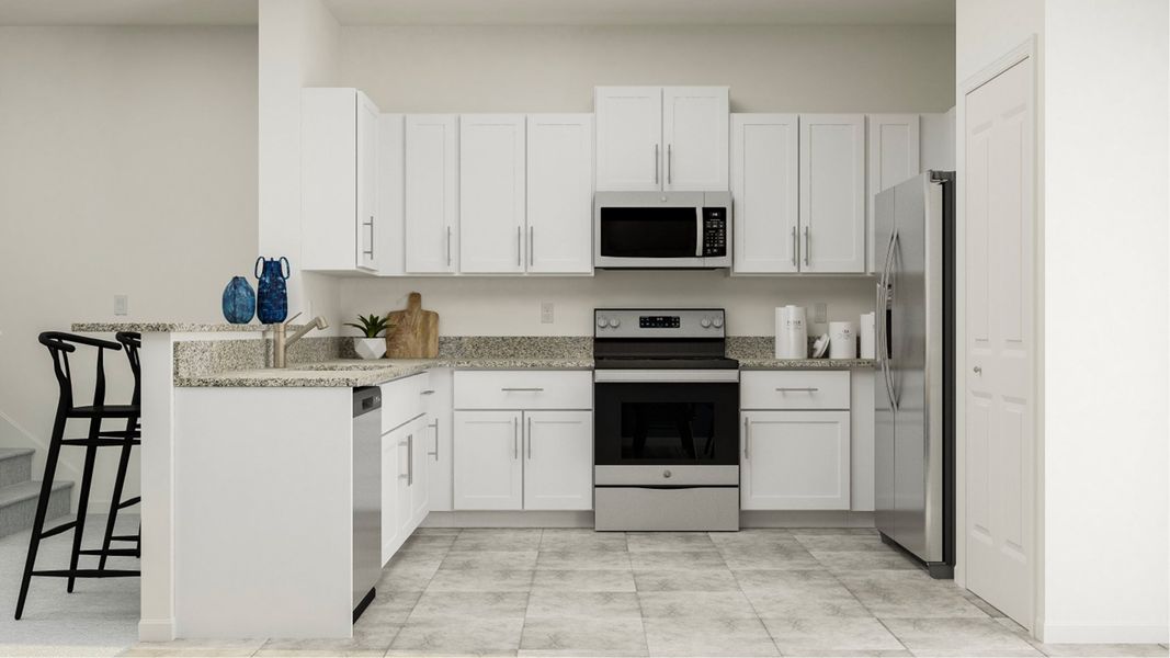 Furnished interior in a model home at Abbott Square: The Townhomes in Zephyrhills (Image 17).