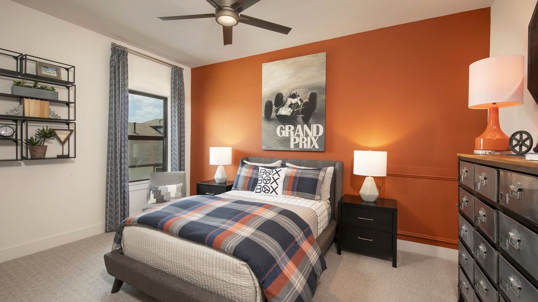 Furnished interior in a model home at Easton Park 60' in Austin (Image 25).