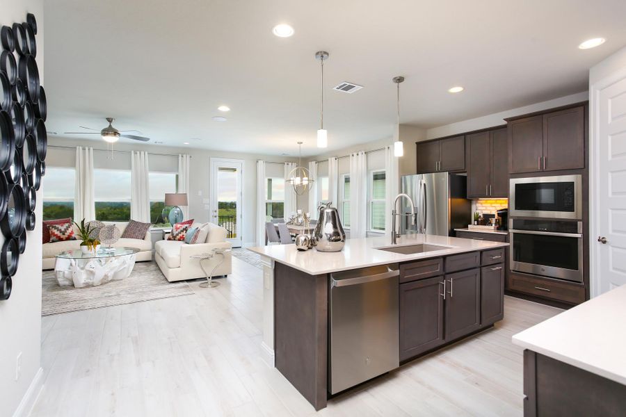 Furnished interior in a model home at Cloverleaf in Austin (Image 50).