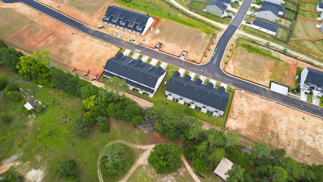 Aerial view of the The Abbey at Trolley Run Station community in Aiken, SC, showing layout and nearby surroundings (Image 7).