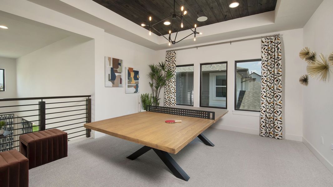 Furnished interior in a model home at Easton Park 60' in Austin (Image 21).