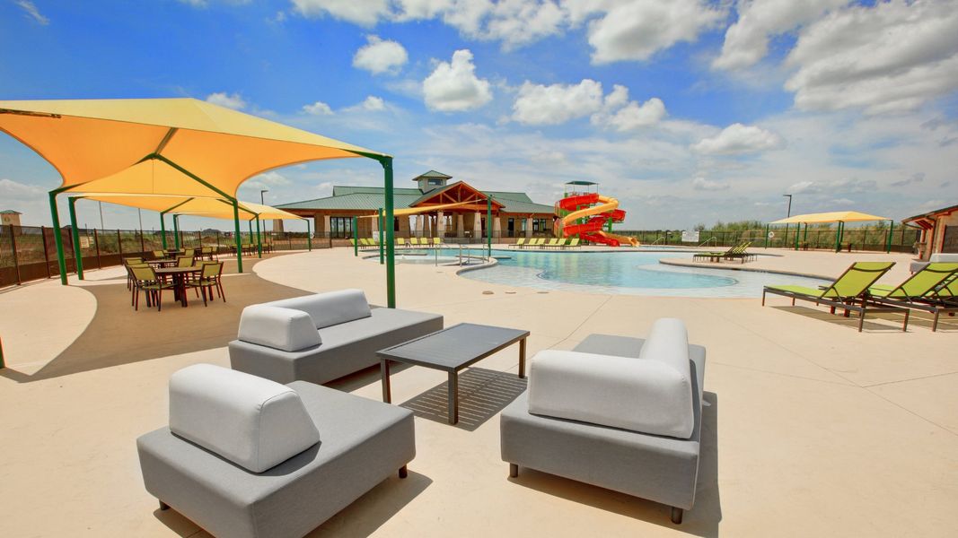 Community Pool with Water Slide