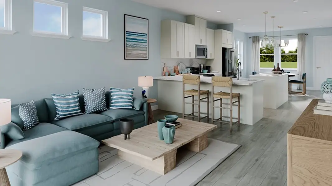 Furnished interior in a model home at Esplanade at Kingston Condos in Estero (Image 6).