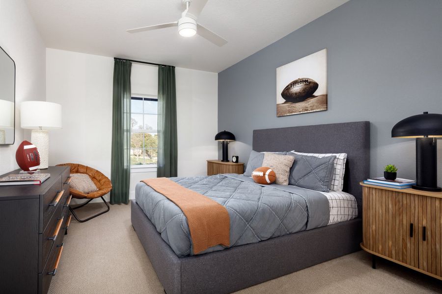 Furnished interior in a model home at Wolf Ranch in Georgetown (Image 39).
