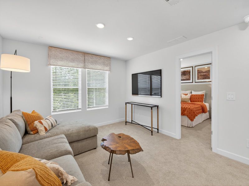 The upstairs loft is the perfect lounge area.