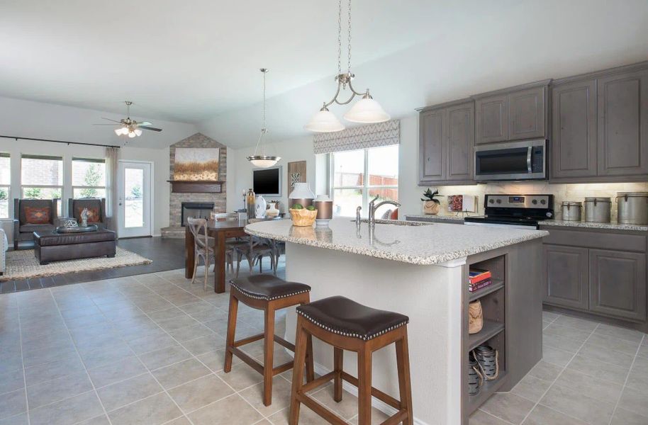 Kitchen to Family Room | Concept 1849 at Summer Crest in Fort Worth, TX by Landsea Homes