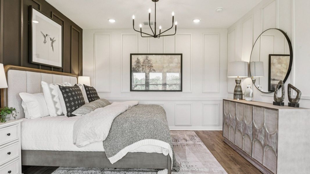Furnished interior in a model home at Prairie Green in Converse (Image 39). Furnished interior in a model home at Prairie Green in Converse (Image 39).