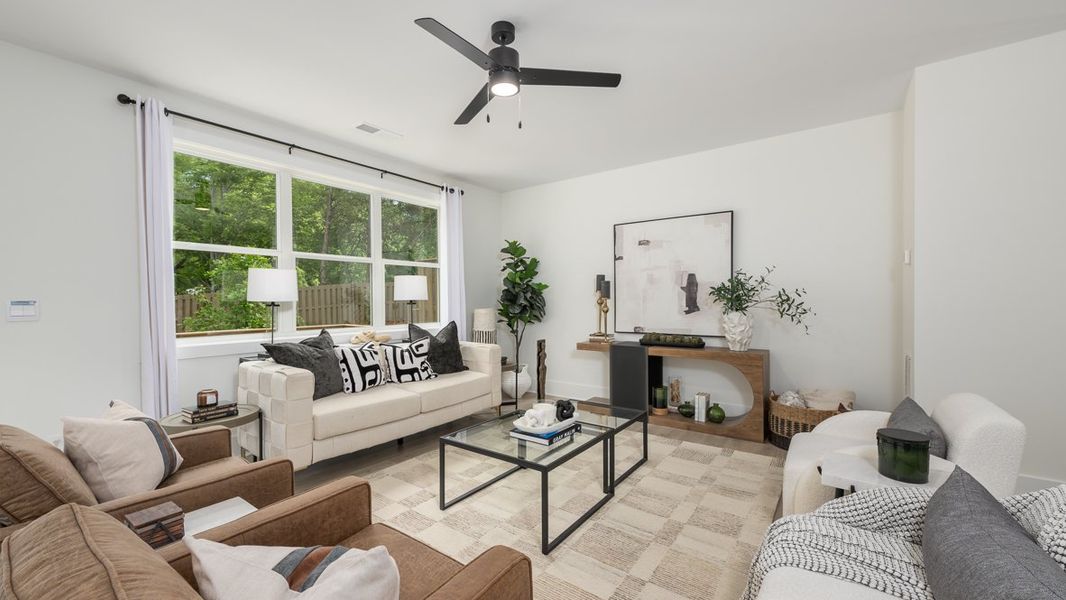 Furnished interior in a model home at Overlook at Peachtree Corners in Norcross (Image 15).