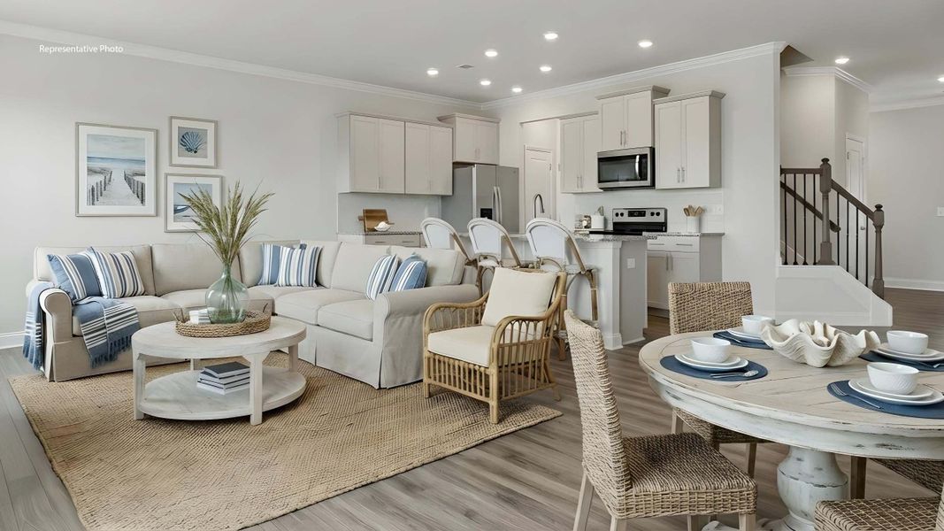 Furnished interior in a model home at Skybrook Corners in Huntersville (Image 4).