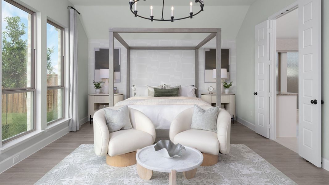 Furnished interior in a model home at Myrtle Creek 60' in Waxahachie (Image 10).