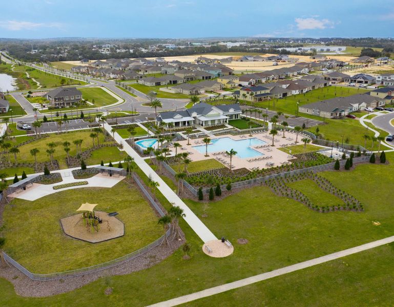 Aerial view of the Waterbrooke community in Clermont, FL, showing layout and nearby surroundings (Image 23). Aerial view of the Waterbrooke community in Clermont, FL, showing layout and nearby surroundings (Image 23).