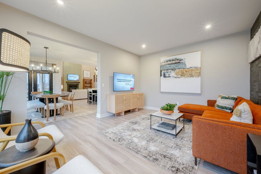Furnished interior in a model home at Watson at Flowers Plantation in Clayton (Image 45).