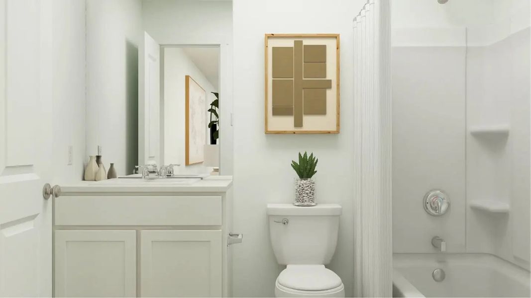 Furnished interior in a model home at Winfield Park: Belmar in Hutto (Image 8).