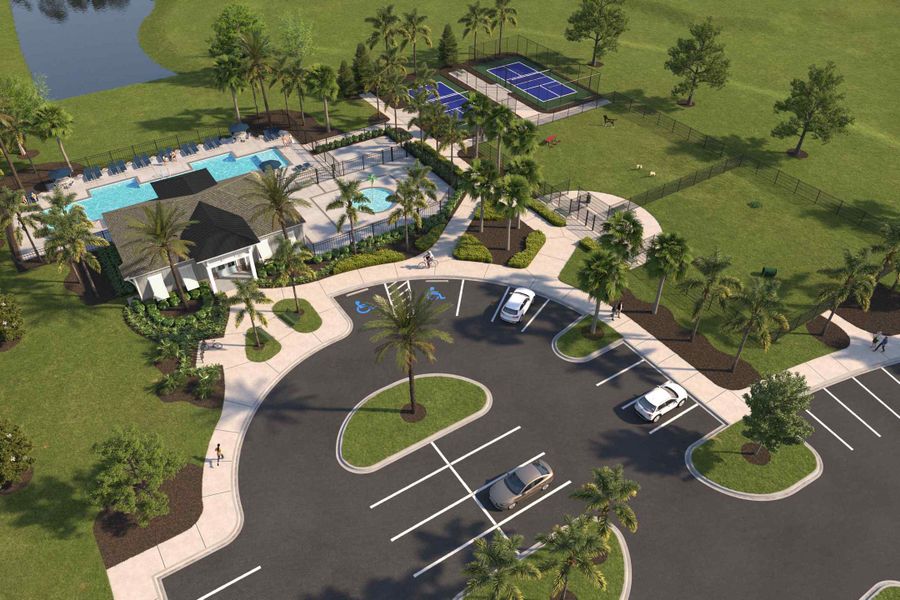 Bird's Eye View Render of Future Amenity Complex at Reserve East