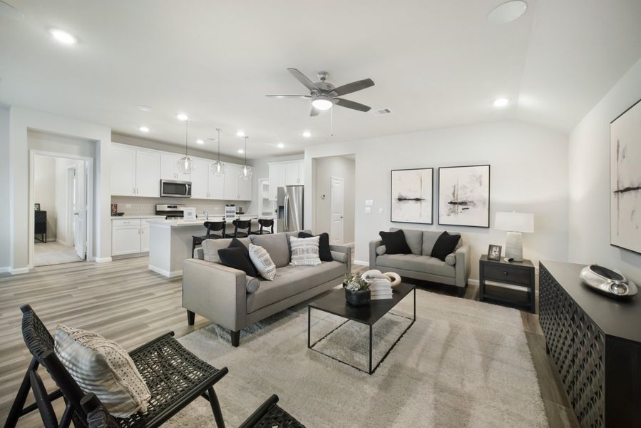 Furnished interior in a model home at Laurel Landing: Founders Collection in Alvin (Image 5). Furnished interior in a model home at Laurel Landing: Founders Collection in Alvin (Image 5).