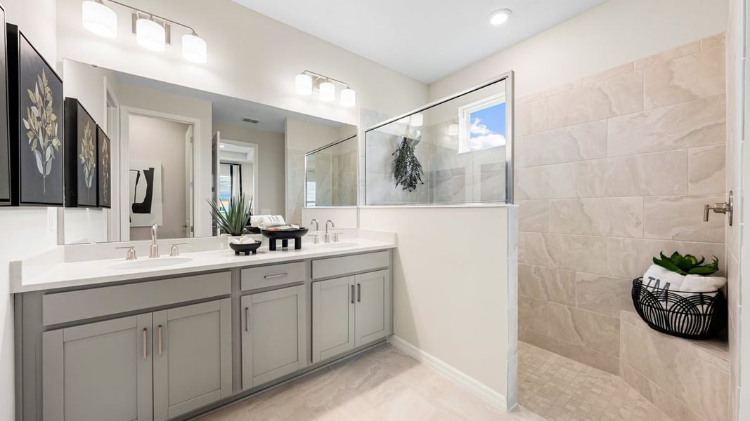 Furnished interior in a model home at Firethorn in Parrish (Image 30).