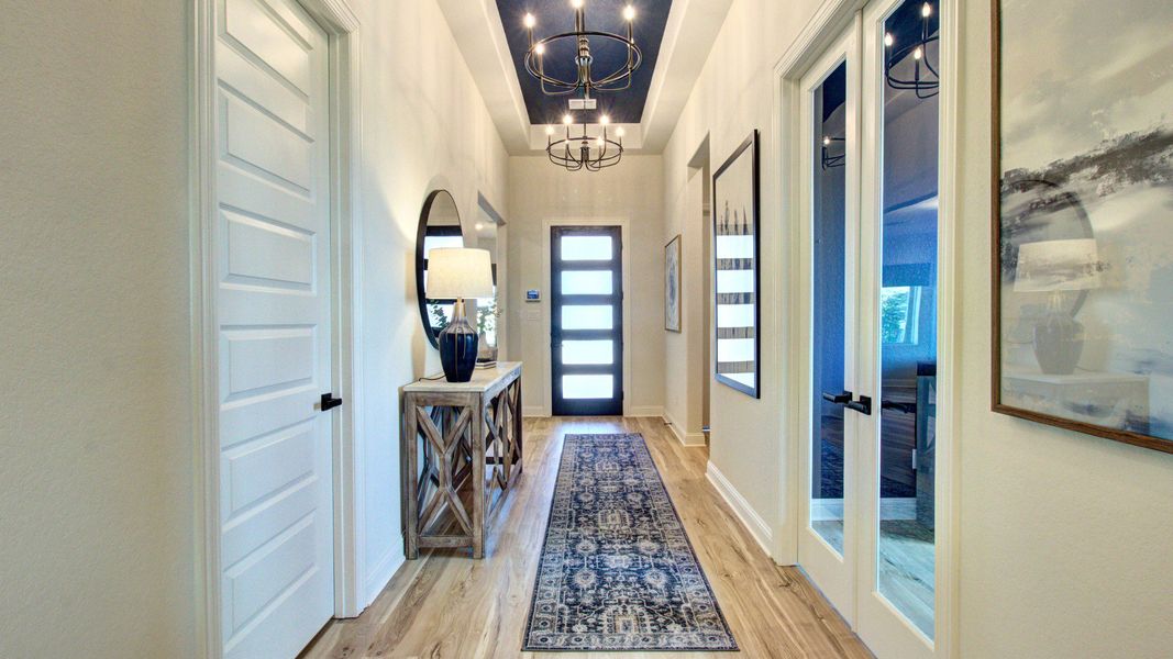 Furnished interior in a model home at The Crossvine in Schertz (Image 3).
