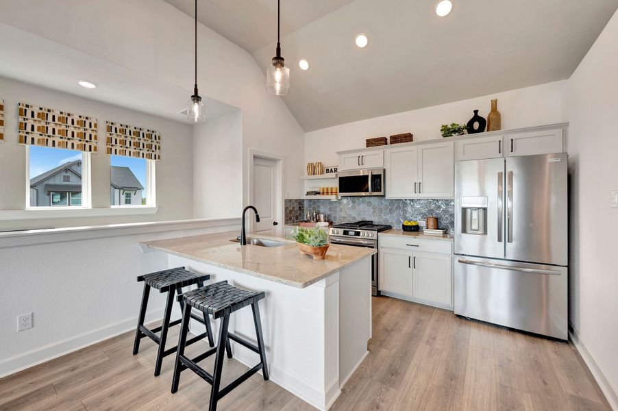 Furnished interior in a model home at Sienna - Landmark Row Collection in Missouri City (Image 30).