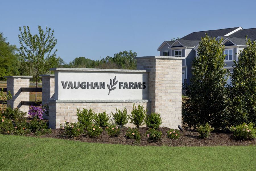 Entrance to the Vaughan Farms community in Angier, NC, featuring signage and landscaping (Image 2).