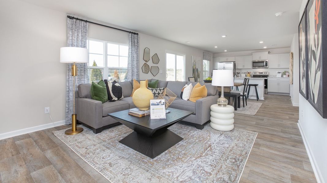 Furnished interior in a model home at Edinborough in Gibsonville (Image 20).
