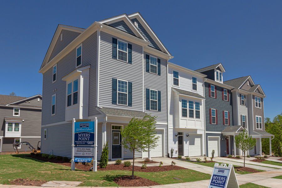 Front exterior of a home in the Myers Point community, located in Morrisville, NC (Image 2). Front exterior of a home in the Myers Point community, located in Morrisville, NC (Image 2).