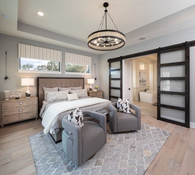 Furnished interior in a model home at Fulshear Run in Fulshear (Image 25).