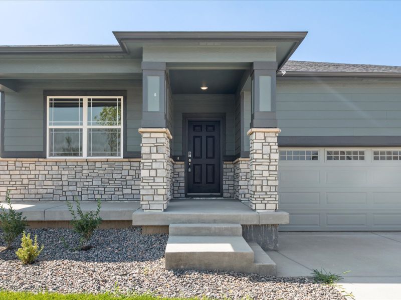 Byers floorplan exterior images taken at a Meritage Homes community in Commerce City, CO.