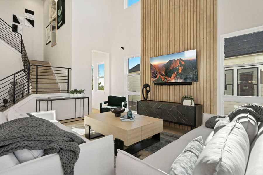 Furnished interior in a model home at Festival at RainDance in Windsor (Image 26).