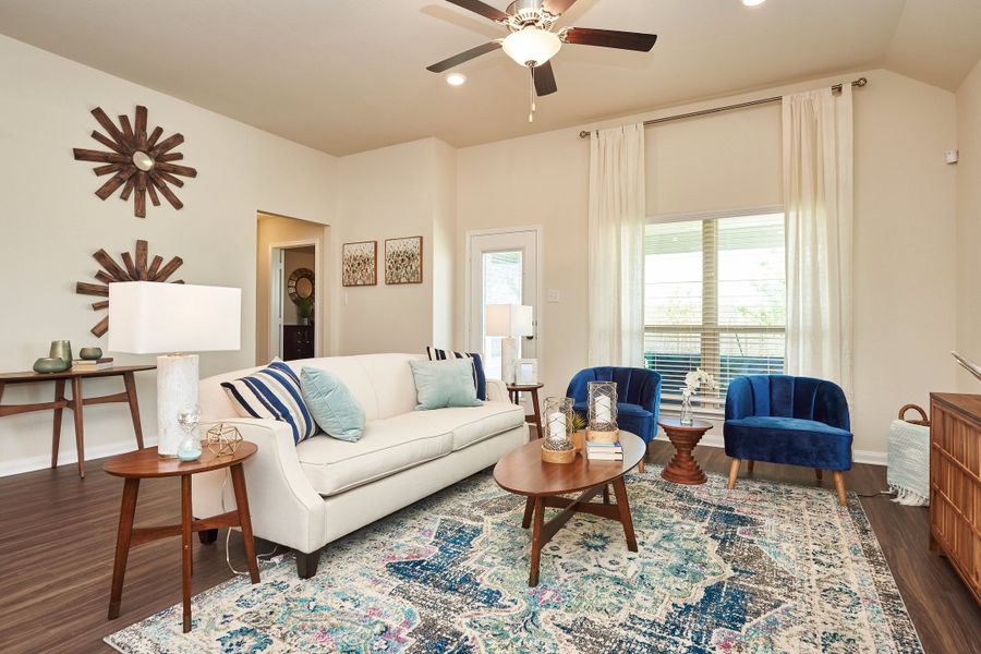 Furnished interior in a model home at South Pointe in Temple (Image 4).