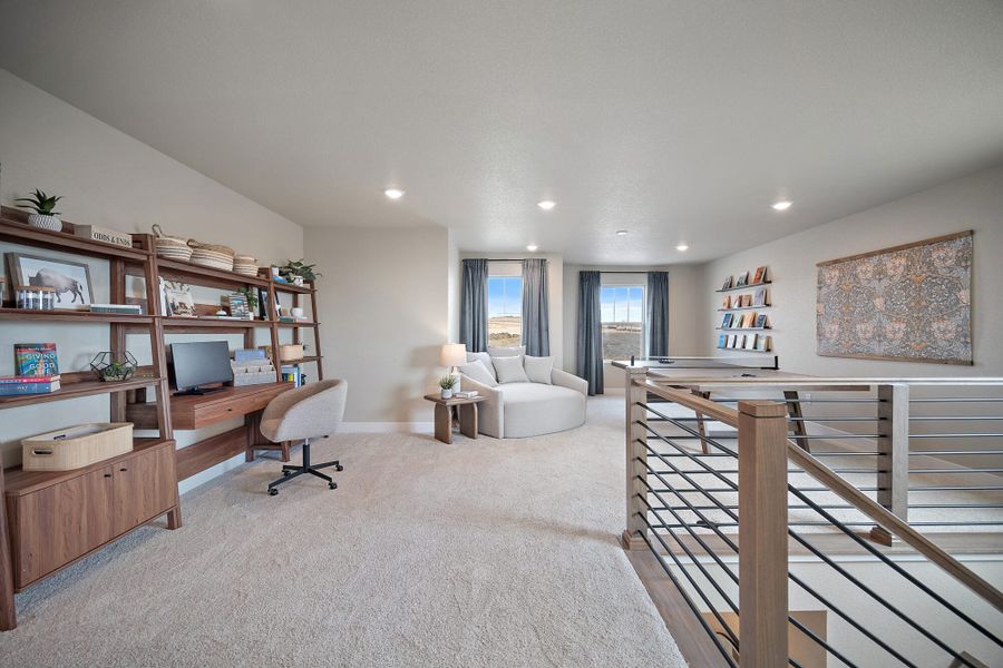 Furnished interior in a model home at Trails at Aspen Ridge-3 in Colorado Springs (Image 28). Furnished interior in a model home at Trails at Aspen Ridge-3 in Colorado Springs (Image 28).